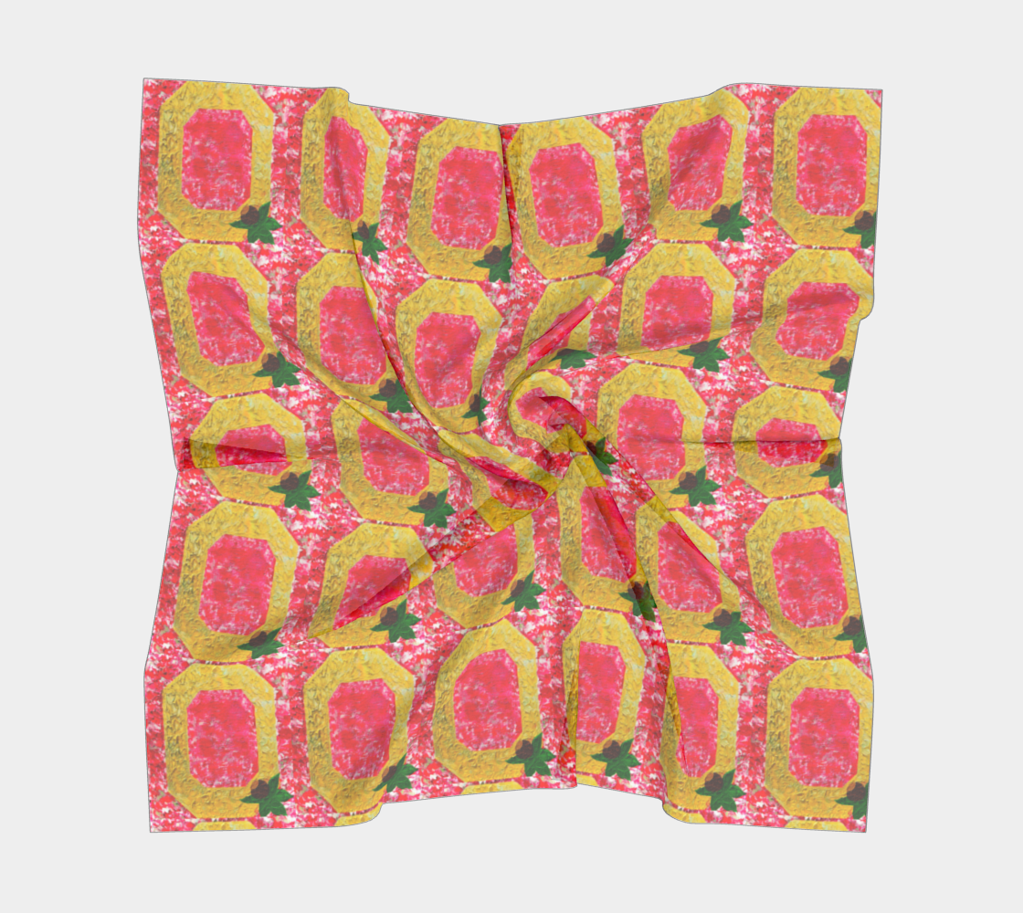 Scarlet Block “O” 100% Silk Scarf