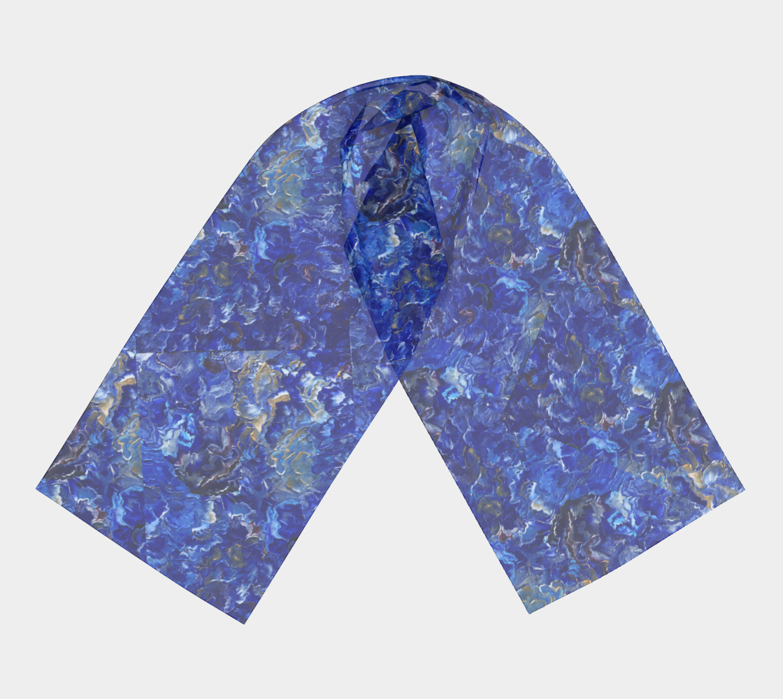 Favorite Blue 100% Silk Scarf (Long)