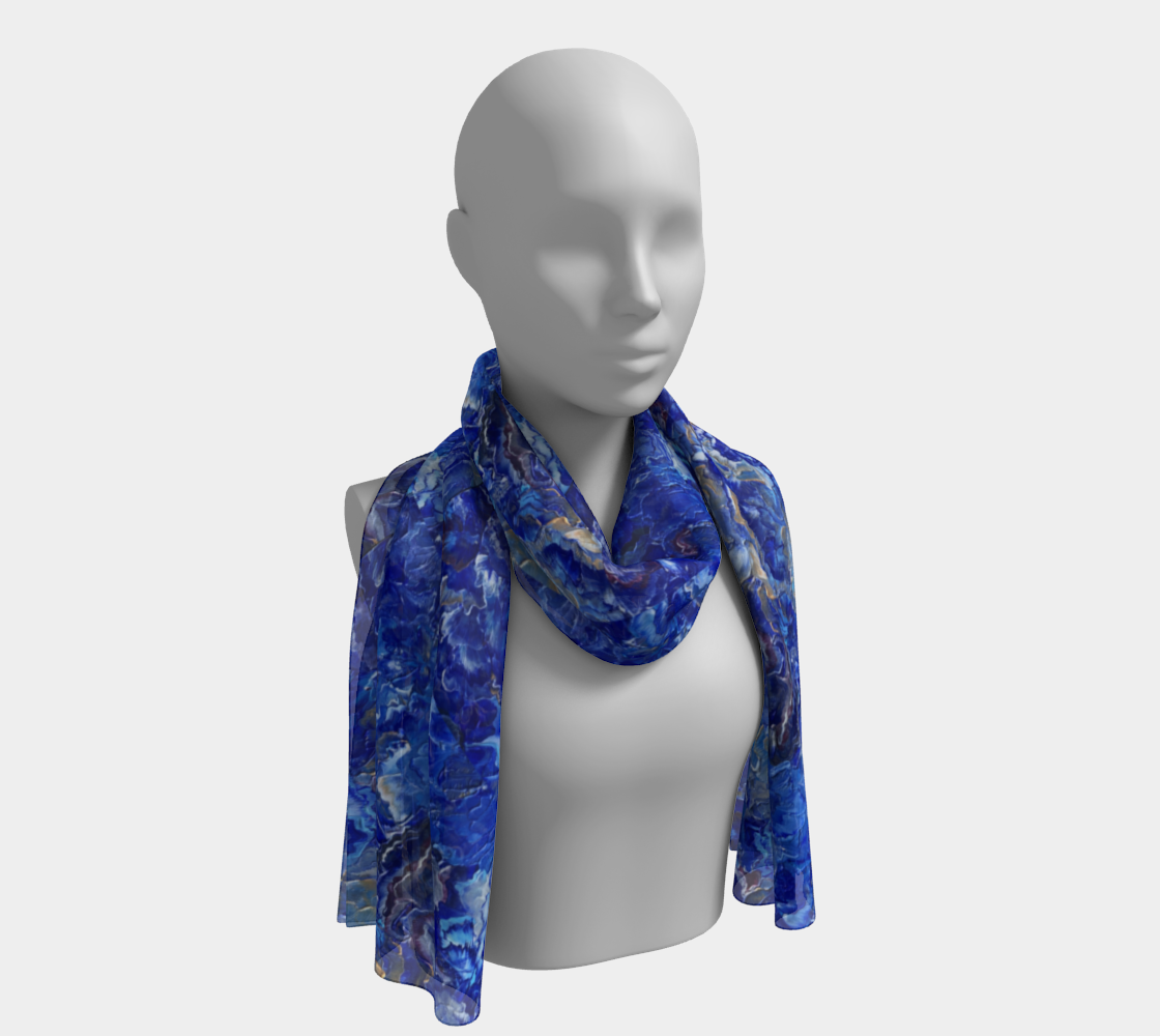 Favorite Blue 100% Silk Scarf (Long)