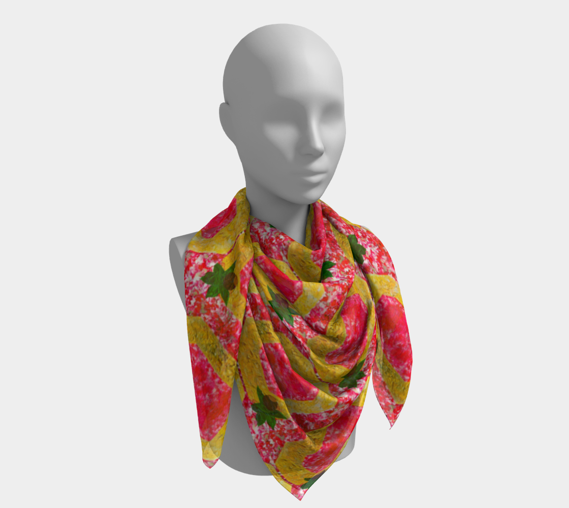 Scarlet Block “O” 100% Silk Scarf