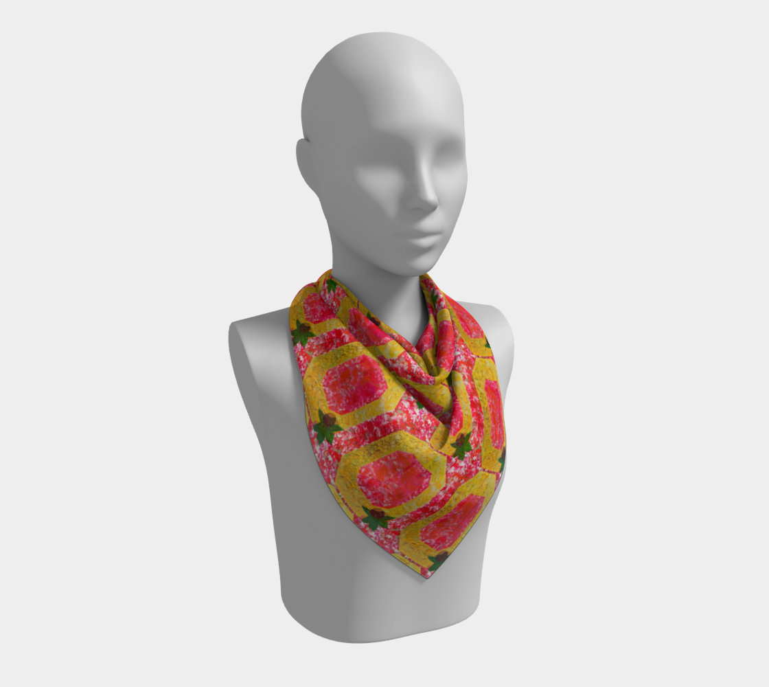 Scarlet Block “O” 100% Silk Scarf