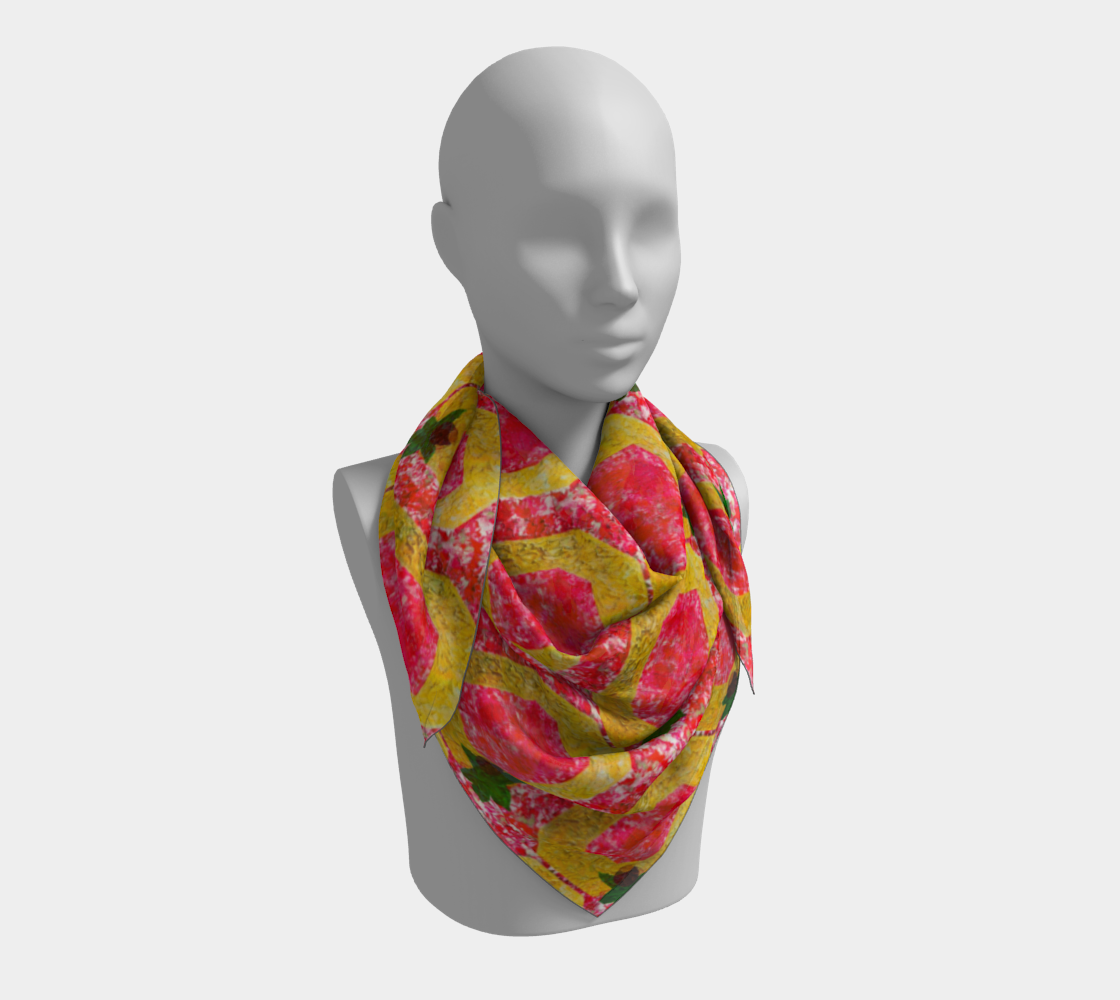 Scarlet Block “O” 100% Silk Scarf