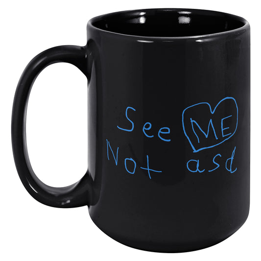 See ME Not asd® Signature Logo 15 oz Black Coffee/Tea Mug