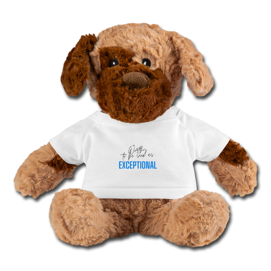 Worthy to be Seen Plush Dog - white